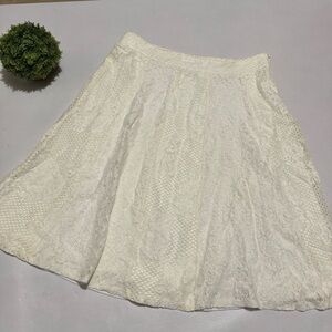 Cato Long Modest White Lace Midi Skirt‎ Size 14 Easter Spring Cottage Core